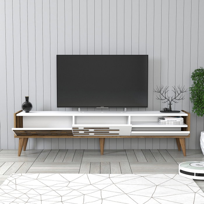 Hanah Home Valensiya Conjunto de Muebles de Salón, Nogal y Blanco